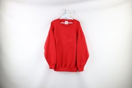 Vintage 90s Streetwear Mens XL Spell Out Columbia Tennessee Sweatshirt Red USA - £35.34 GBP