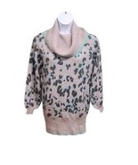 EE:SOME Sweater Womens Medium Animal Print Convertible Cowl Neck Tunic  - $24.75