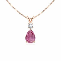 Authenticity Guarantee

Pink Tourmaline Teardrop Pendant with Diamond in 14K ... - $638.10