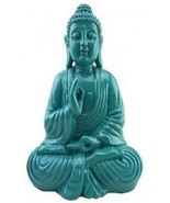 Buddha Meditating Praying 41350 Colorful Turquoise Dhyana Mudra 7.8&quot; H R... - $28.71