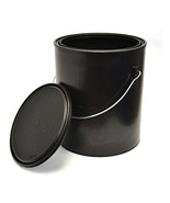 1 Gallon Black All-Plastic Polypropylene Paint Can with Ears, Bail and L... - £14.99 GBP