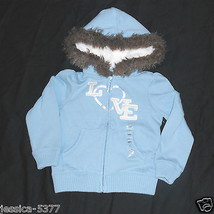 babyGap Fleece Blue Hoodie Coat Faux Fur Size 12-18 Months NWT - $23.99