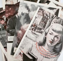 1947 Redbook Magazine Art Pages Lot Of 9 Various Artists Themes Vintage ... - $29.99