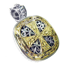 Gerochristo 3315 - Solid Gold &amp; Silver - Medieval Byzantine Cross Pendant  - $1,060.00