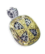 Gerochristo 3315 - Solid Gold & Silver - Medieval Byzantine Cross Pendant  - £828.75 GBP