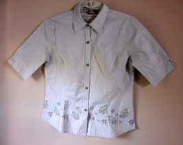 Pepe Jeans London Khaki Deluxe Shirt Blouse womens Medium Short Sleeve - £15.37 GBP