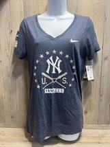 Nike New York Yankees MLB Womens Medium Slim Fit T-Shirt V Neck NWT - £14.41 GBP