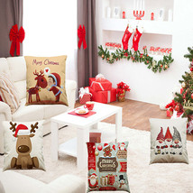 Christmas Cotton Linen Sofa Car Cushion Pillowcase - $10.30+