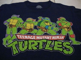 TMNT Teenage Mutant Ninja Turtles Action Hero Comic Book TV Show Blue T Shirt M - £14.85 GBP