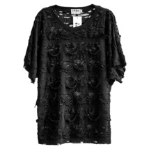 Hip Hop Hole T-shirt Men Loose Fashion  T-shirt Black Trend Half Sleeve Performa - £126.49 GBP