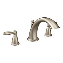 Moen Brantford Brushed Nickel Two-Handle Deck Mount Roman Tub Faucet Tri... - £124.14 GBP