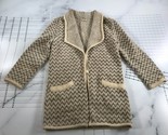 Vintage Horchow Maglione Cardigan Donna 6 Marrone Gray Gallone Mohair La... - $55.73