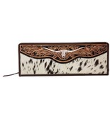 Myra SPIRIT OF THE HERD HAND-TOOLED Jewelry Box Travel Case Hairon Leath... - £63.40 GBP