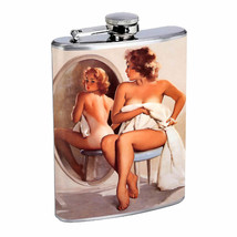 Flask 8oz Stainless Steel Classic Vintage Model Pin Up Girl D 79 Whiskey - £11.83 GBP