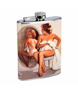 Flask 8oz Stainless Steel Classic Vintage Model Pin Up Girl D 79 Whiskey - £11.80 GBP