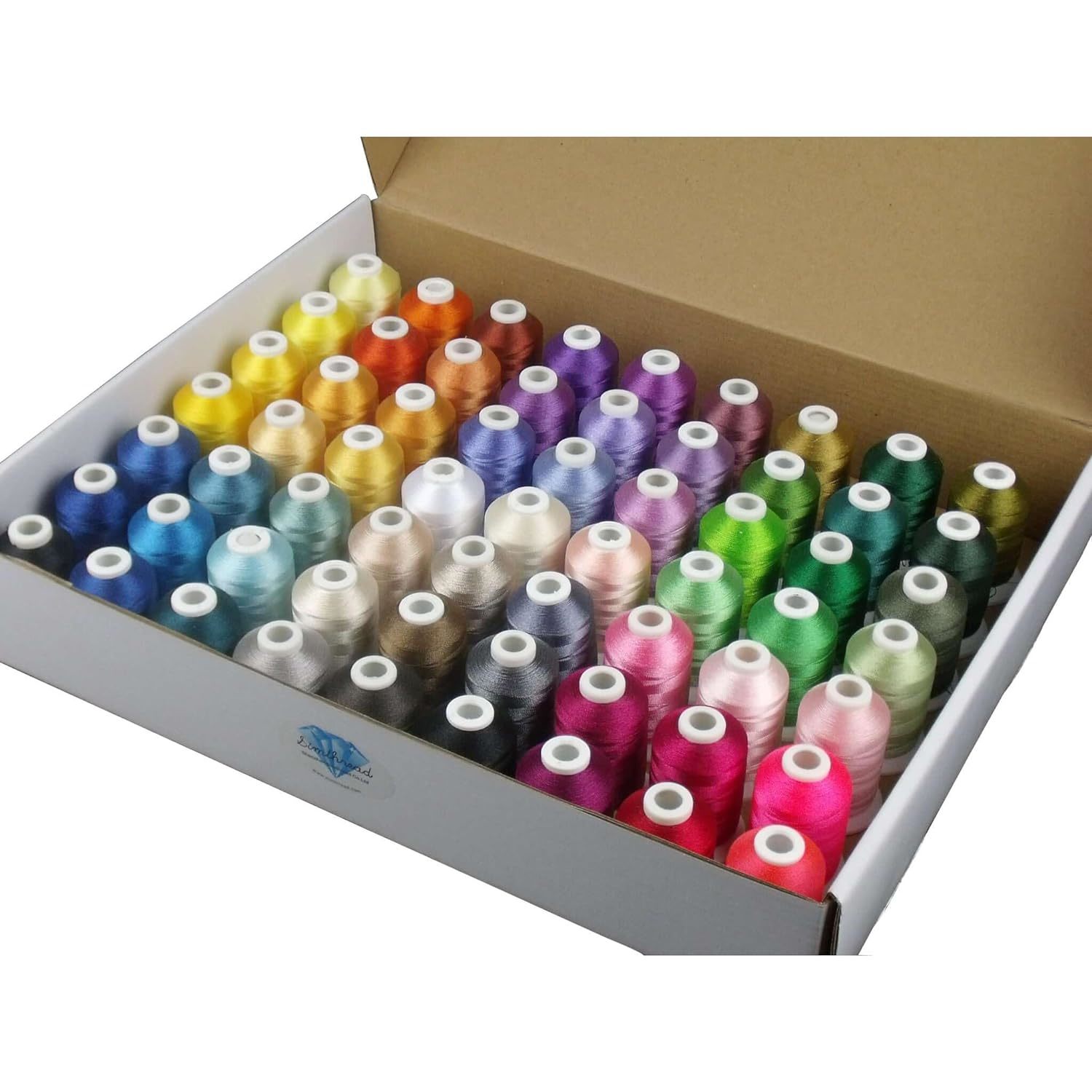 Simthread 63 Brother Colors Polyester Embroidery Machine Thread Kit 40 Weight fo - £64.78 GBP