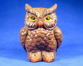 Ceramic Hand Painted Owl Figurine 4.25&quot; Teacher Gift Vintage 1974  - £15.99 GBP