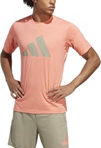 adidas Mens Training Essentials Feel Ready Logo T-Shirt,Coral Fusion/Sil,Small - £27.22 GBP