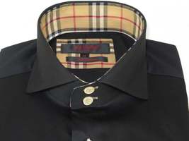 Men's AXXESS Turkey Sports Dress Shirt 100% Soft Cotton High Collar 923-04 Black image 5