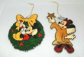 Vintage 1980&#39;s Mickey &amp; Minnie Mouse Christmas Ornaments The Walt Disney... - £19.67 GBP
