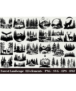 Forest Landscape SVG / Forest scene svg / Forest silhouette svg - $3.00
