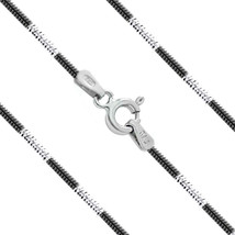 Men/Womens Unique 1.1mm Black Rhodium Plated 925 Silver Snake Link Italian Chain - £20.27 GBP