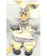 Handmade Wood &amp; Cloth Body, Handpainted, Rabbit Doll - 24&quot; Tall - $14.95