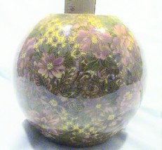Vintage 1994 Patricia Reach Floral Decoupage Round Vase by Enesco Corporation  - £12.63 GBP