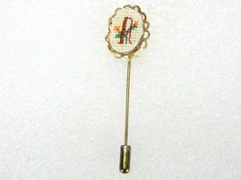 Vintage Costume Jewelry, Needlepoint Monogrammed Stick Pin &quot;A&quot; or &quot;R&quot;, P... - £9.98 GBP