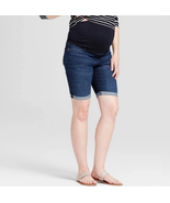 new Isabel MATERNITY Bermuda Denim Jean Shorts sz 4 Crossover Panel Pant... - $292.16 MXN