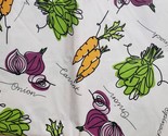 Peva Vinyl Tablecloth 52&quot;x70&quot; Oblong (seats 4-6 people) VEGETABLES ON WH... - $13.85