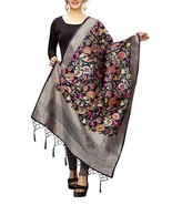 Banarsi Dupatta Chunni in-fashion Silk ethnic Women embroidery Petal Nav... - £29.21 GBP