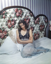 GENE TIERNEY STUNNING SEXY POSE LYING ON BED IN SHEER NIGHTDRESS 8X10 PHOTO - $9.75