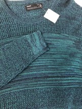 Public Opinion Men Knit Sweater Green Blue Pullover Crewneck 100% Cotton... - £11.96 GBP