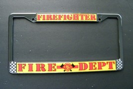 Fire Fighter Firefighter Chrome Plated License Plate Frame 6 X 12 Inches - £8.92 GBP