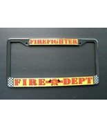 FIRE FIGHTER FIREFIGHTER CHROME PLATED LICENSE PLATE FRAME 6 X 12 INCHES - £8.91 GBP