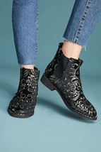 Anthropologie Vanessa Wu Embroidered Velvet Booties Sz 37/6.5 - NWT - £46.62 GBP