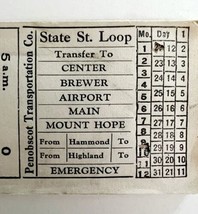 Railway Transfer Tickets Maine Penobscot Transportation State Street Loo... - $19.99