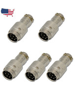 5 PCS 8 Pin Round IN-LINE MALE Microphone Connector HAM Kenwood Icom Yae... - £17.25 GBP