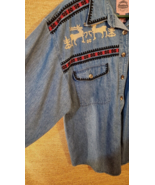 Cambridge Dry Goods Country Store Misses Large Denim Embellished Blouse - £17.05 GBP
