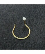 3MM Rund Schliff Gh Si Natürlicher Diamant Piercing Haken Nase Pin 14K G... - $75.50