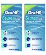 Lot of 2 Oral-B Super Floss Pre-Cut Strands Dental Floss Mint 50 Count Each - $12.99