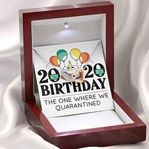 Quaratined Birthday Birthday Message Card Inseparable Love Pendant 18k Rose Gold - £40.68 GBP