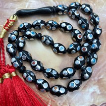 arabic 33 Prayer Beads kuka beads turquoise coral inlaid komboloi Tesbih rosary - £30.86 GBP