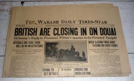 Wabash, IN Daily Times-Star, Oct. 12, 1918 - British Closing in on Dounai - £12.31 GBP