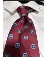 346 Brooks Brothers Neck Tie Mens Pure Silk Red Gray Square ✓ Stain Resi... - $624.84 MXN