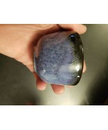 beautiful small hand thrown studio pottery vase violet black Rg - $17.64