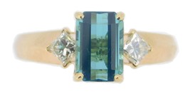 Authenticity Guarantee 
14k Gold 1.64ct Blue-Green Genuine Natural Tourmaline... - £1,031.86 GBP