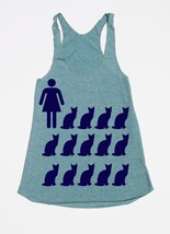 Womens crazy cat lady tank top- American Apparel tri lemon- available in XS S, M - £18.49 GBP