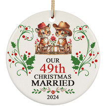 Our 49th Years Christmas Married Ornament Gift 49 Anniversary With Tiger Couple - $15.79